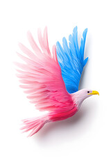 Fototapeta premium Abstract 3D eagle paper cut shape, isolated on a white background