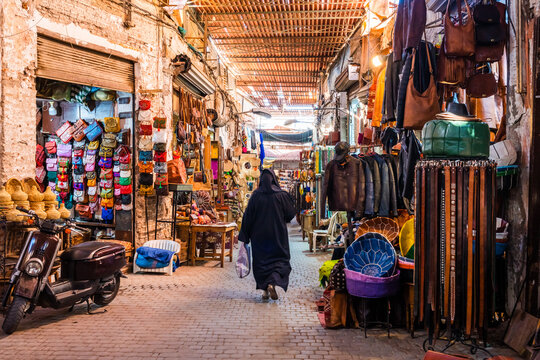Local woman at the bazaar, Marrakesh, Morocco