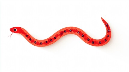 Naklejka premium A Red Snake Slithering: A Captivating Close-Up