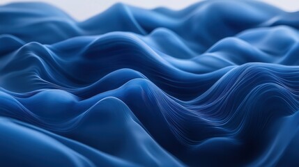 Obraz premium Blue abstract wave background with white background. ai generative.