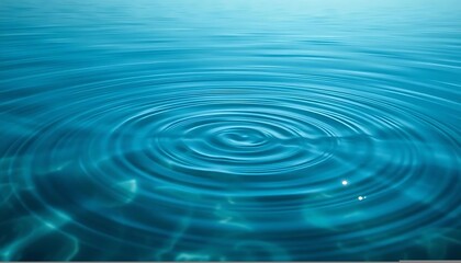 Serene Teal Water: Concentric Ripples and Tranquil Surface