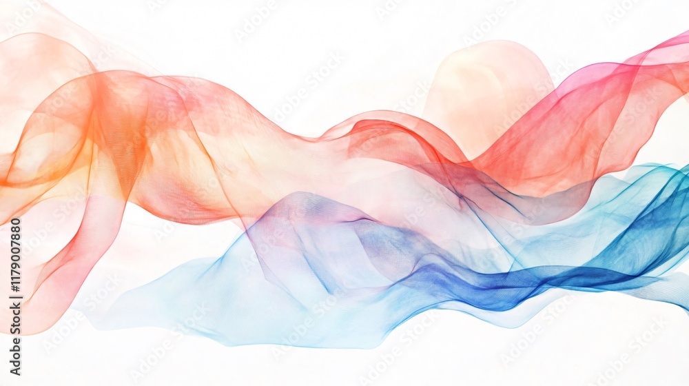 Poster abstract colorful waves - flowing lines and blending colors