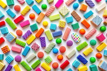 Colorful Eraser Pattern Background, Office Supplies Texture, Vibrant Stationery, School Supplies, Craft Materials