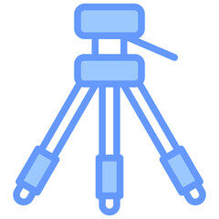 Tripod Icon Outline Blue