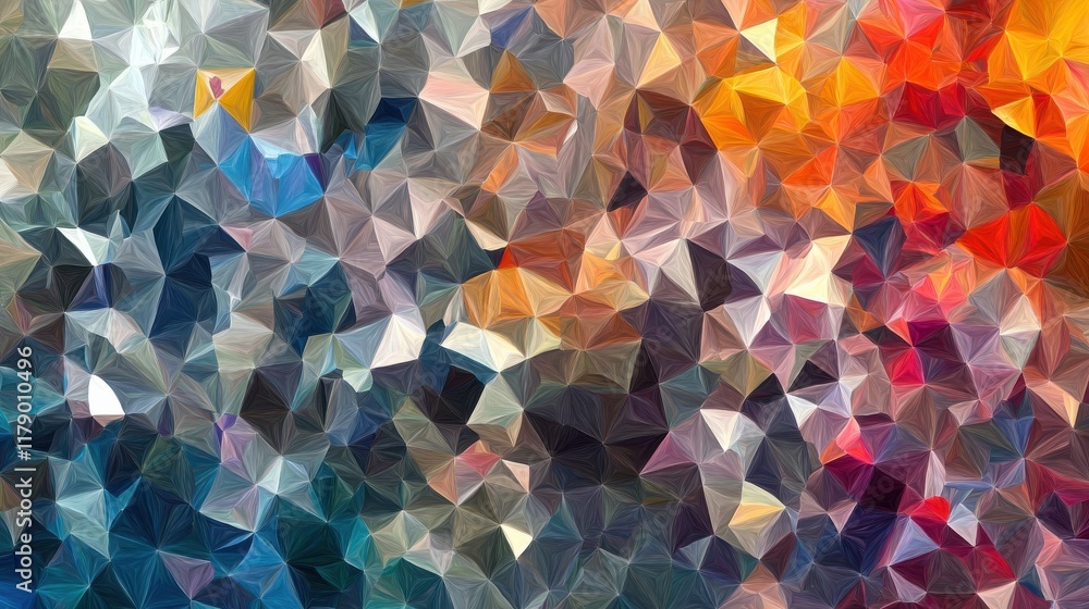 Poster abstract and colorful polygon background made with minimalist design