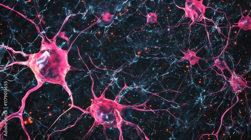 Poster neural nexus, futuristic background of ai neural networks on a black canvas