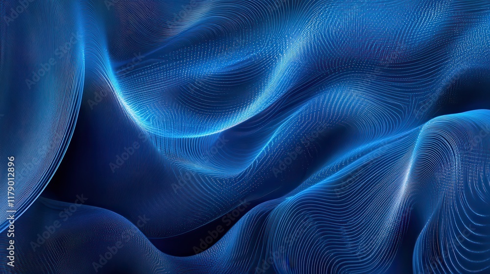 Poster horizontal image of an abstract futuristic cyberspace blue transparent background generative ai