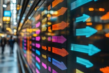 Stock market or collage background design for business, economy and global inflation. Graphic, seo or marketing strategy graphic wallpaper for banking, investment growth and forex, Generative AI