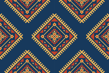 Fabric Aztec pattern background. Geometric ethnic oriental seamless pattern traditional. Mexican style. Design for illustration, fabric, clothing, carpet, textile, batik, embroidery.
