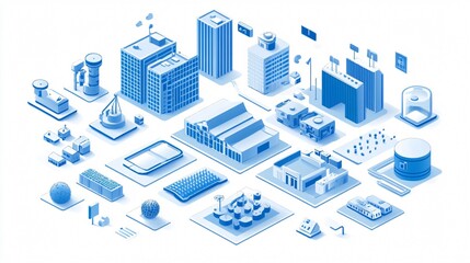 Isometric Cityscape: A Blueprint of Urban Architecture