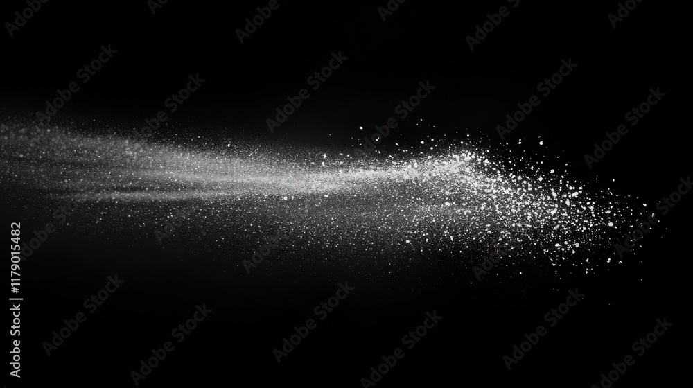 Poster black matte textured background with floating dust particles illuminated by soft light in the top ri