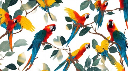 Scarlet Macaws in Paradise: A Colorful Jungle Scene