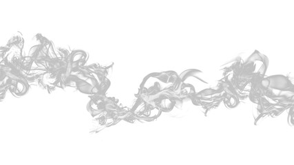 White smoke realistic cutout on transparent background