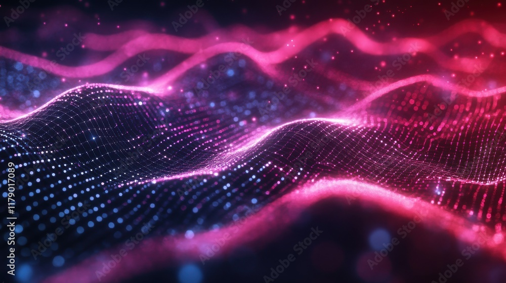 Poster digital heart rhythm wave with medical data visualization and computer technology background