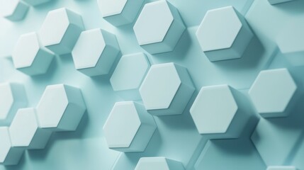 Abstract light blue background with hexagon shapes for a medical technology presentation