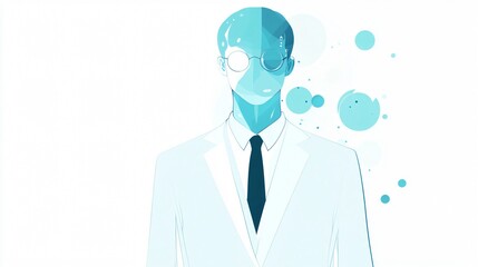 Abstract Portrait of a Businessman in a Suit and Tie