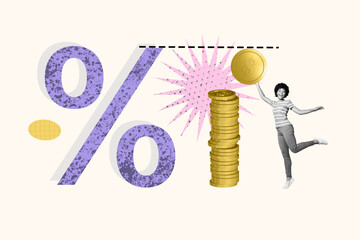3D collage design trend artwork of cash budget market trade currency business charts graphics goal...