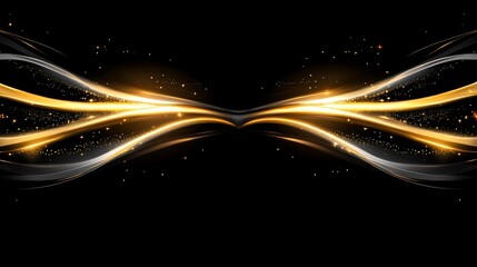 Fototapeta premium Golden Light Waves Abstract Design Background