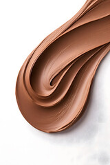 Melting chocolate burst explosion splash Isolated on white background.