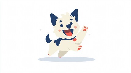 Fototapeta premium Playful Puppy: A Whimsical Illustration of Canine Joy