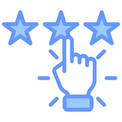 Rating Scale Icon Outline Blue