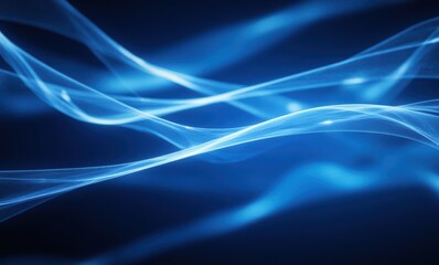 Abstract blue light waves in motion