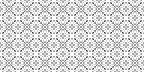 Geometric Floral Pattern, Seamless geometric pattern with floral motifs. Ideal for backgrounds, textiles, and more.