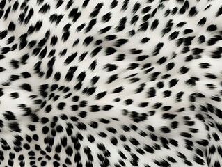 Incredible Realistic black and white long pile animal print rug or fur coat fashion background