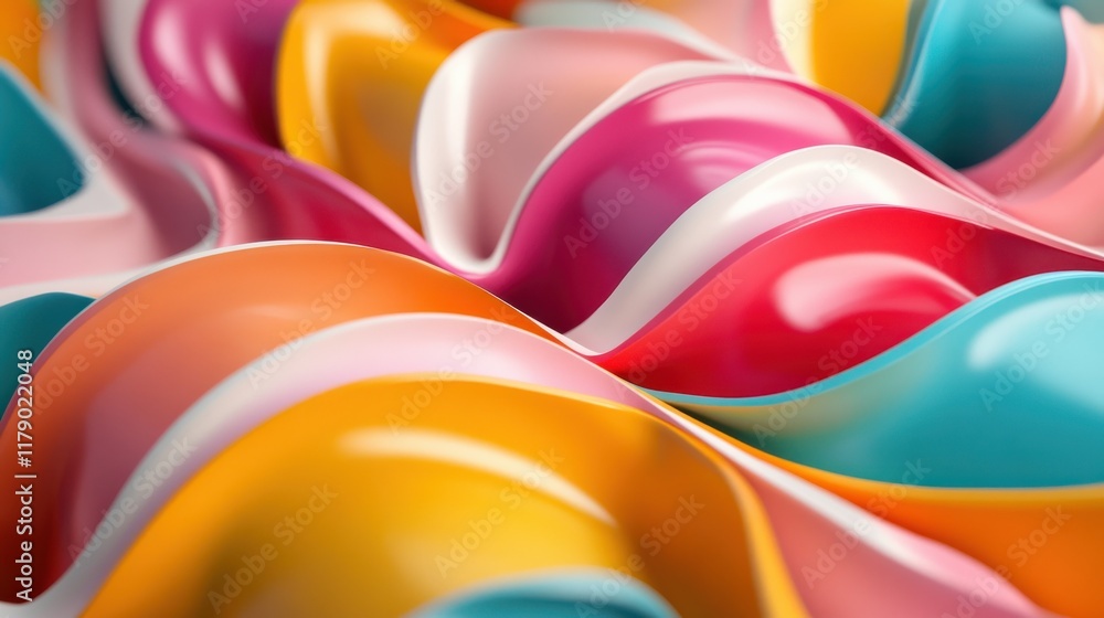 Poster an abstract background with a colorful, wavy pattern.