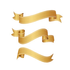 Obraz premium set of gold ribbons