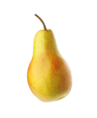 One whole ripe pear isolated on white