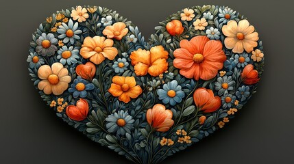 Floral Heart: A Tapestry of Love and Nature