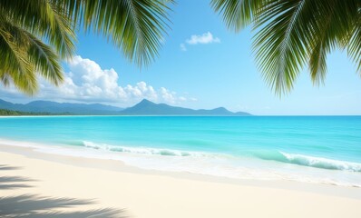 Tranquil beach with turquoise waters