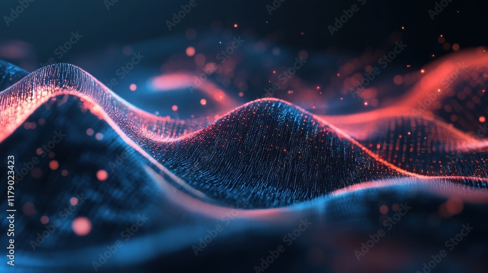 Poster digital heart rhythm wave with medical data visualization and computer technology background