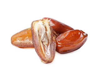 Tasty sweet dried dates isolated on white