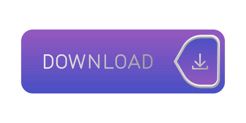 Purple modern CTA button, "Download" text, arrow icon, 3D effect, web UI element for landing pages, mobile apps or banners.