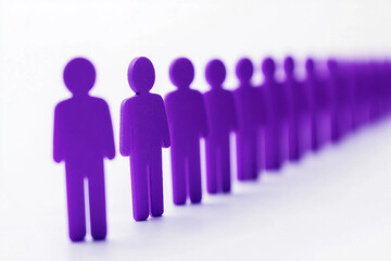 group of diverse people silhouettes standing together in a line generative ai