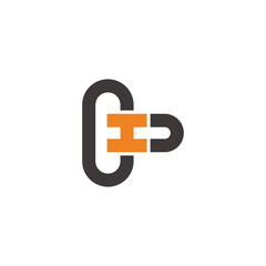 Obraz premium letter ch simple chain geometric unique logo vector