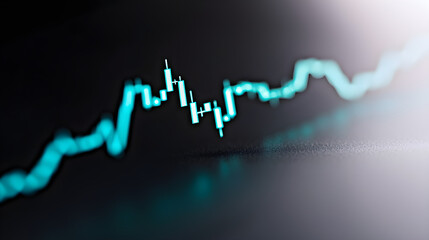 Abstract financial chart with fluctuating data trends