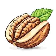 A Close-Up of a Pecan Nut: Nature's Delight, A Culinary Treasure.  Discover the rich flavor and wholesome goodness of this nutritious food.