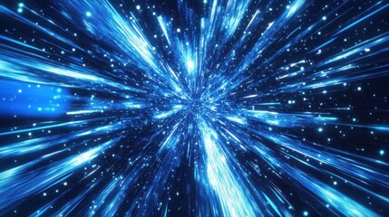 Fototapeta premium blue abstract technology vector background, speed connection network technology concept, futuristic cyberspace background