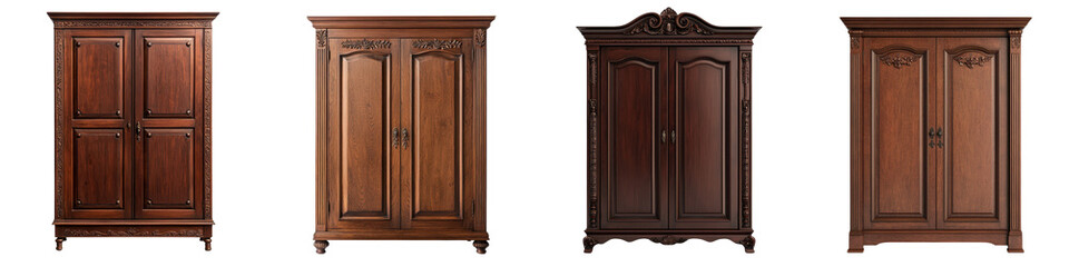 Elegant and Ornate Wooden Armoire Cabinets in Classic and Vintage Style for Luxurious Home Interior...