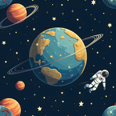 Naklejka premium Images of space objects prepared with artificial intelligence
