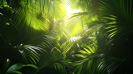 Fototapeta premium Exploring lush greenery in a tropical jungle nature photography
