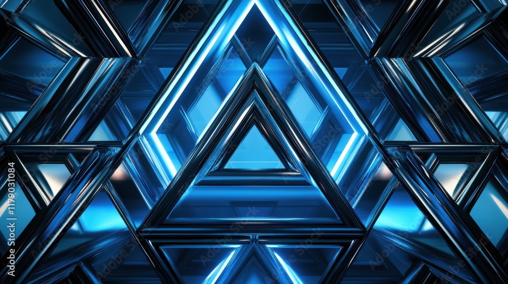 Poster abstract background consisting of triangle and geometric square shape and light blue seamless retro 