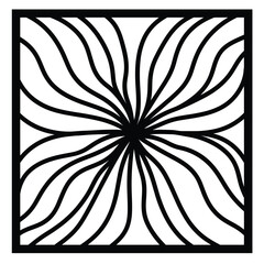 Elegant floral design with wavy lines, minimalist art.