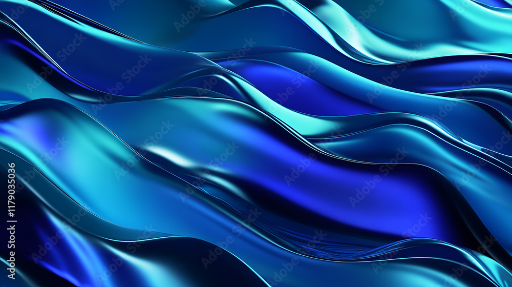 Poster abstract gradient flow with deep blue and emerald tones, mimicking ocean depths, with layered textur
