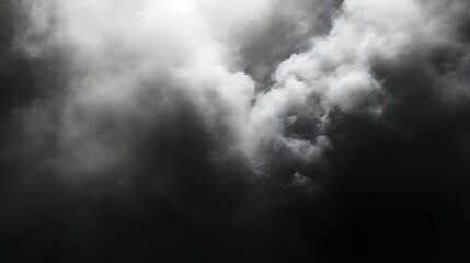 Obraz premium Dramatic grayscale cloudscape, dark and light clouds contrast.