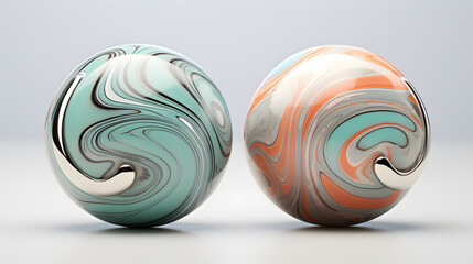 Digital pink green marble fluid abstract poster web background