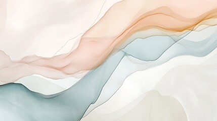 Serene Abstract Landscape: Flowing Pastel Hues in a Dreamlike Composition